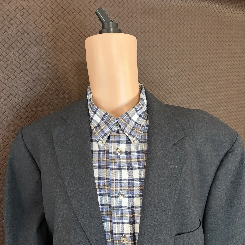 Brooks Brothers 346 Stretch Wool‎ Black Blazer Sport Coat Jacket Size 48R